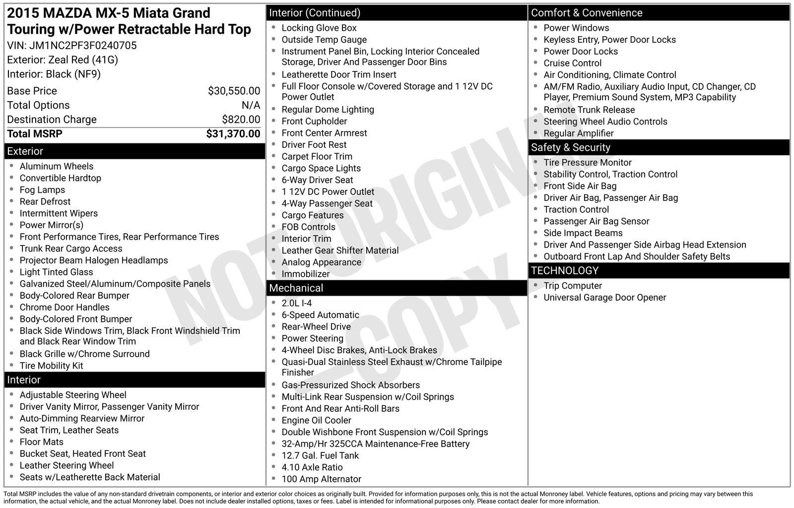 mazda mx-5 miata 2015 JM1NC2PF3F0240705 image mazda mx-5 miata 2015 JM1NC2PF3F0240705 image